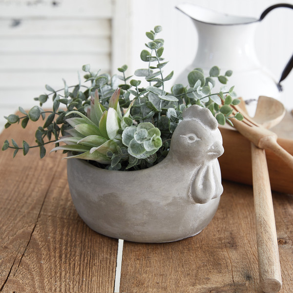 Cement Chicken Pot 600015 By CTW Home