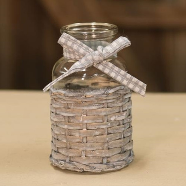 Seagrass Glass Bottle - 5" GQ16161 By CWI Gifts