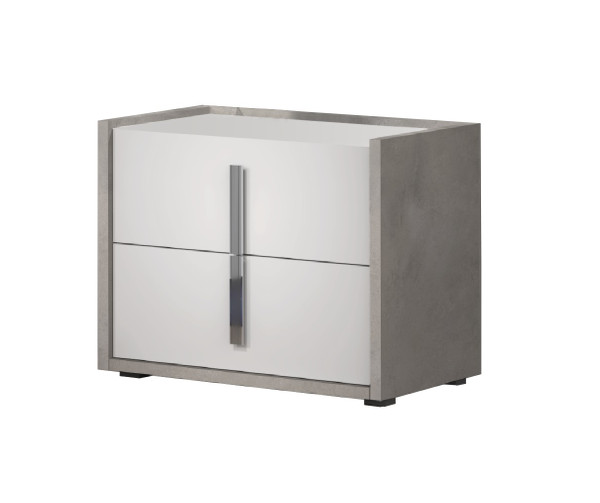 Ada Premium Night Stand In Cemento/Bianco Opac 17448-NS By J&M