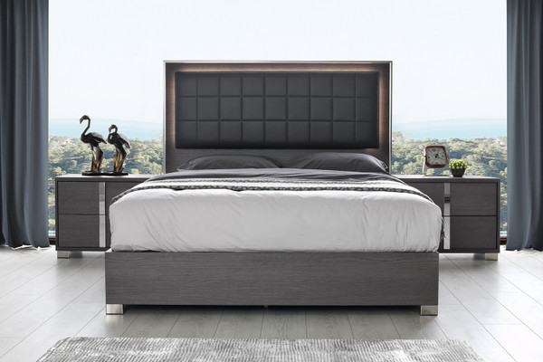 Giulia King Bed In Matte Gray SR08-203K By J&M