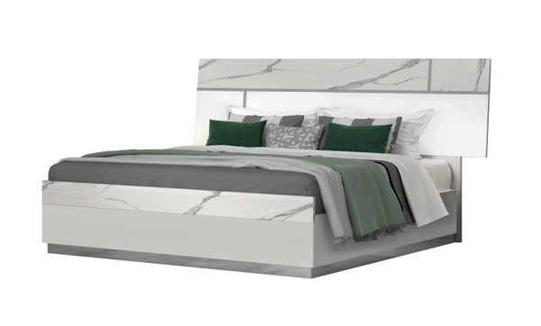 Sunset Premium Queen Bed In Bianco Luc+Stat 17646-Q By J&M