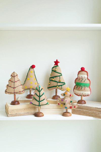 Kalalou NKF1100 Set Of Six Felt Christmas Trees