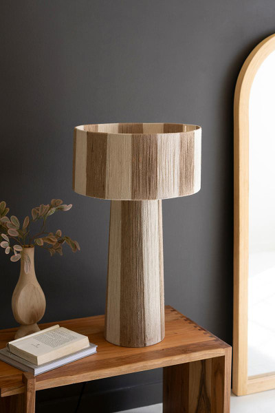 Kalalou NNL2746 Natural And Khaki Jute Table Lamp With Shade