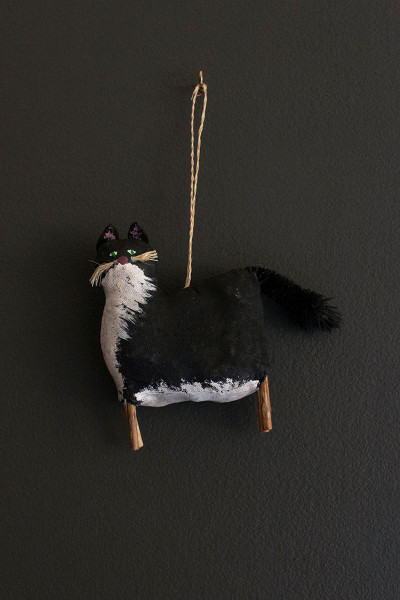 Kalalou PKL1010 Folk Art Canvas Christmas Ornament - Cat (No Painting) (Pack Of 6)