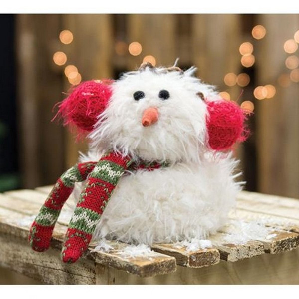 Furry Snowman With Earmuffs GZOE2527 By CWI Gifts