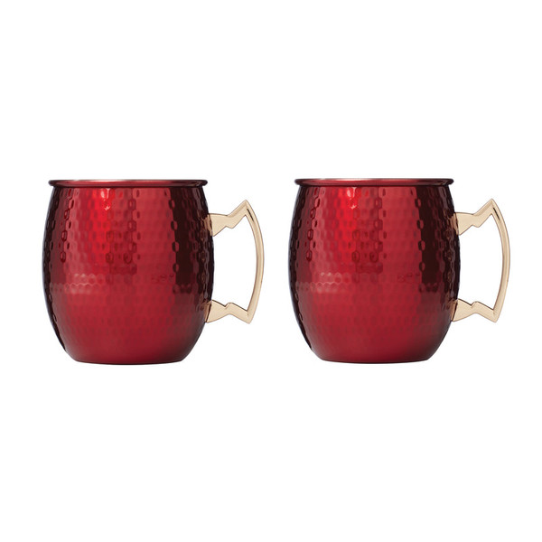 Micro Hammered Red Mule Mugs (Set Of 2) EAHMM6BNCB1DS By Lenox