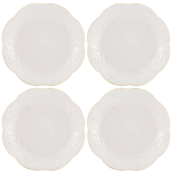 French Perle White Dinnerware Dessert Plates (Set Of 4) 822948 By Lenox