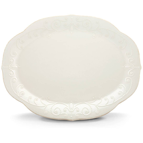 French Perle White Dinnerware Oval Platter 822957 By Lenox