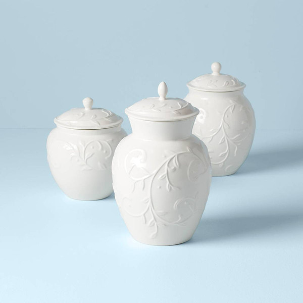 Opal Innocence Carved Dinnerware Canisters (Set Of 3) 826014 By Lenox