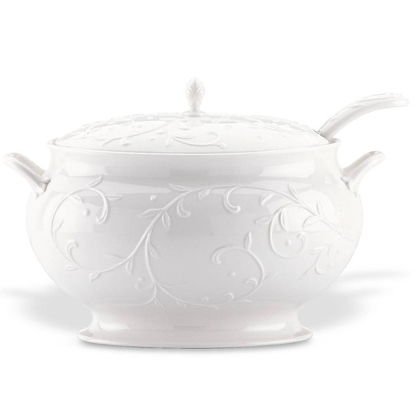 Opal Innocence Carved Dinnerware Carved Tureen With Ladle 830294 By Lenox