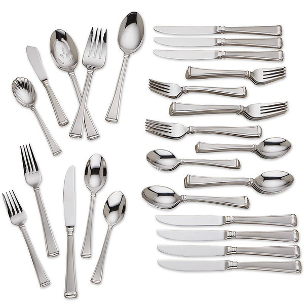 Column Frosted Flatware 45-Piece Set 846852 By Lenox