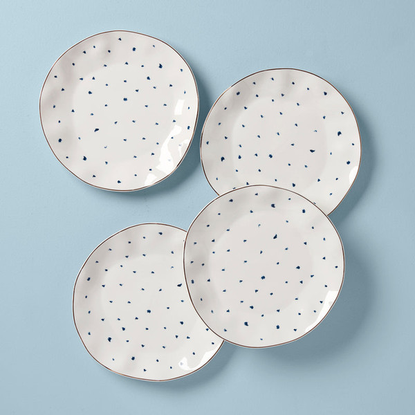 Blue Bay Dinnerware Dinner Plates Dots (Set Of 4) 895696 By Lenox