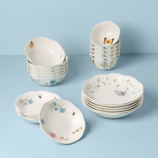 Butterfly Meadow Dinnerware 24-Pieces Bowl Set 895704 By Lenox