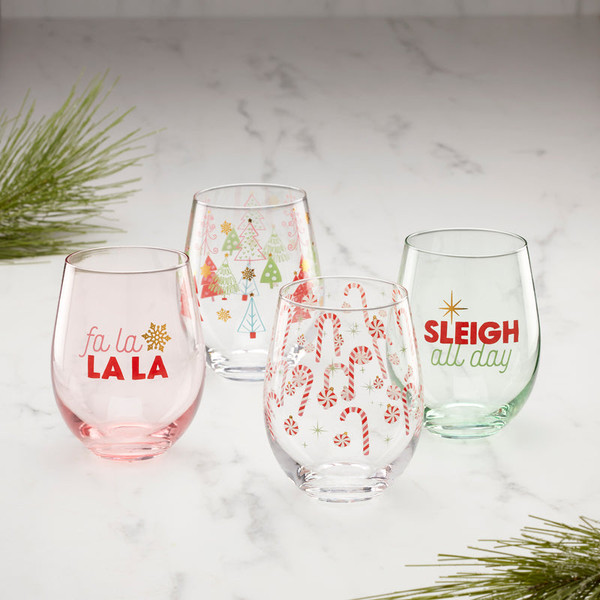 Festive Stemless Wine Glasses (Set Of 4) 896291 By Lenox