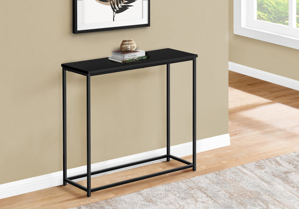 Black Metal Accent Table - Black Laminate I 2250 By Monarch