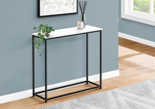 Black Metal Accent Table - White Laminate I 2252 By Monarch