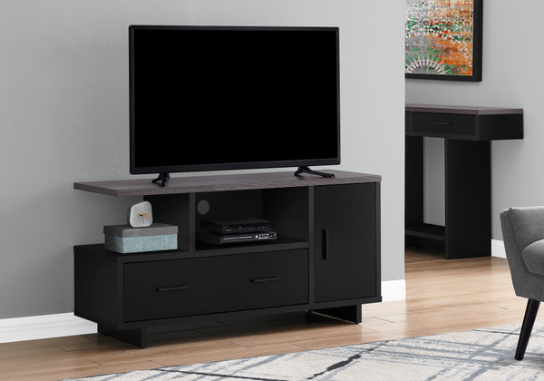 48 Inch Black And Grey Laminate Tv Stand I 2801 By Monarch