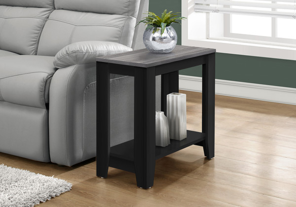 Transitional Accent Table -Black And Grey Laminate I 3134 By Monarch