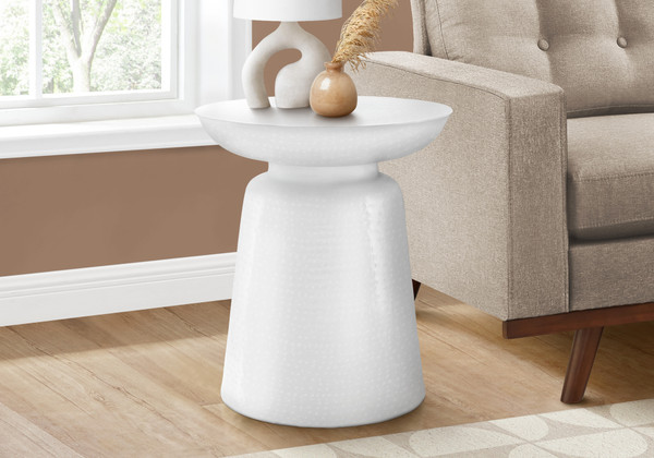 White Metal Accent Table I 3917 By Monarch