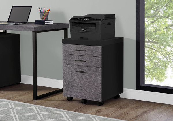 Black And Grey Laminate File Cabinet I 7403 By Monarch