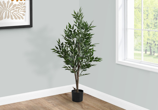 47" Tall Decorative Acacia Artificial Plant - Black Pot I 9520 By Monarch