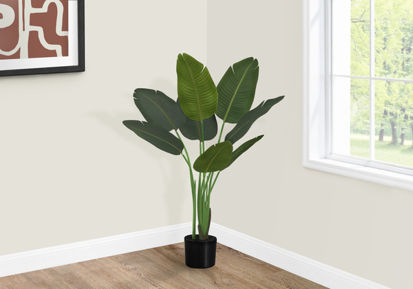 44" Tall Bird Of Paradise Tree Decorative Artificial Plant - Black Pot I 9569 By Monarch