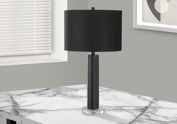 28"H Black Metal Table Lamp - Black Shade I 9658 By Monarch