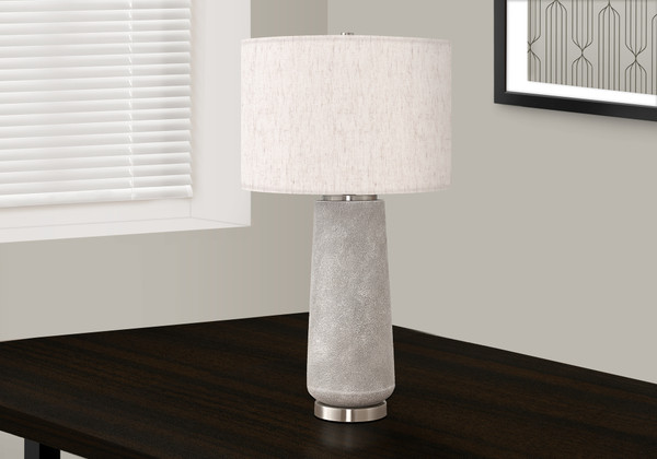 29"H Modern Grey Resin Table Lamp - Ivory/Cream Shade I 9712 By Monarch