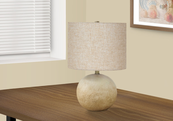 20"H Contemporary Beige Concrete Table Lamp - Beige Shade I 9718 By Monarch