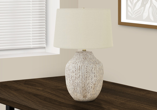 26"H Transitional Cream Ceramic Table Lamp - Ivory/Cream Shade I 9719 By Monarch