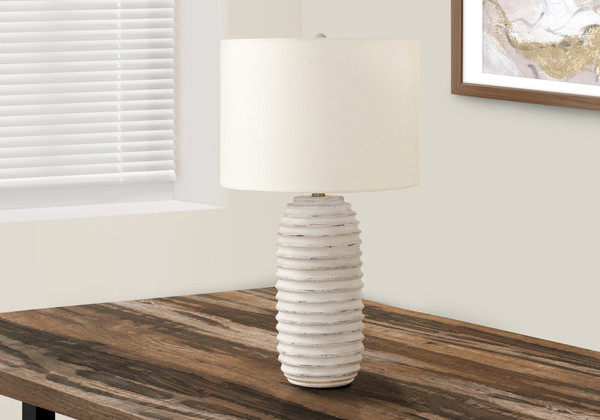 28"H Transitional Cream Resin Table Lamp - Ivory/Cream Shade I 9742 By Monarch
