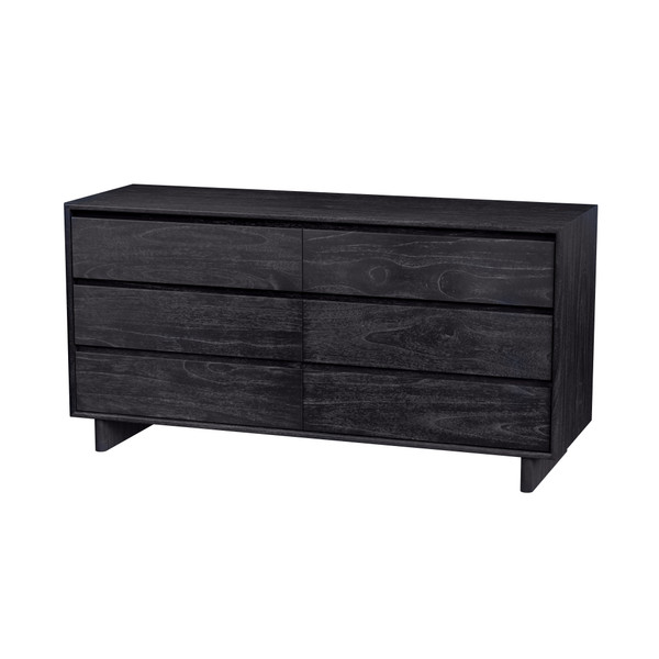 Butler Company Halmstad 62 In. W Rectangular 6 Drawer Wood Panel Dresser, Black 5766432