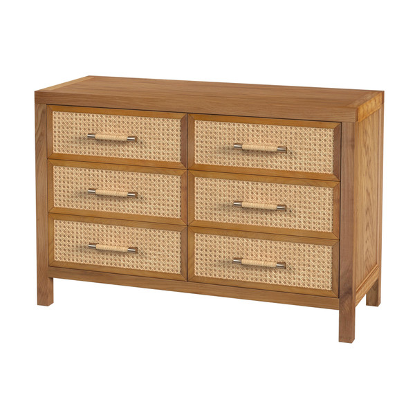 Butler Company Mesa 44 In. W Rectangular 6 Drawer Cane/Solid Wood Dresser, Natural 9751438