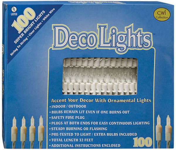 Light Set White Cord 100Ct MLT1001 By CWI Gifts