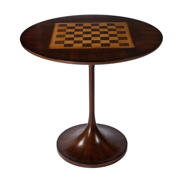 Butler Company Francis 30" Round Pedestal Game Table, Medium Brown 5717011