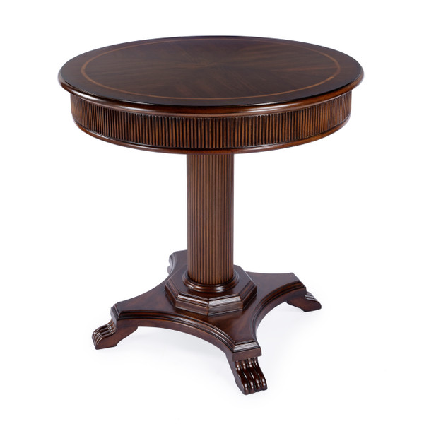 Butler Company Ellsworth 36" Ribbed Pedestal Foyer Table, Medium Brown 5719011