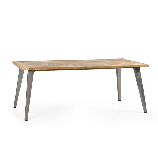 CAL13-78 California Recycled Mosaic Teak Dining Table