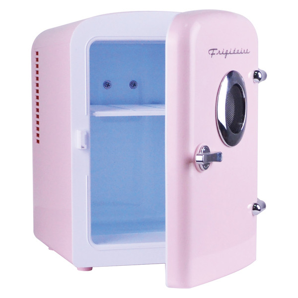 Petra 4L Retro Portable Beverage Refrigerator With Bluetooth Speaker (Pink) CUREFMIS151PNK