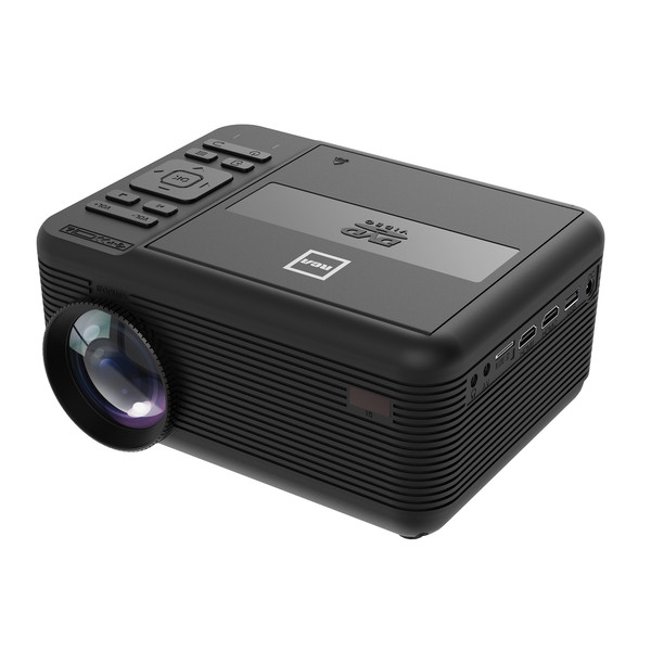 Petra Bluetooth(R) 480P Lcd Compact Projector With Built-In Dvd Player, 100-In. Foldup Screen, And Remote (Black) CURRPJ241BK