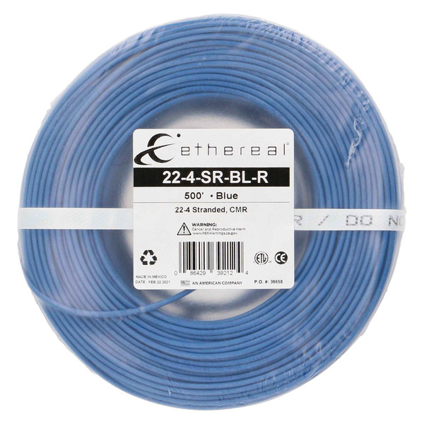 Petra Fastpack 22-Gauge 4-Conductor Stranded Cable, 500 Ft. (Blue) ETH224SRBLR