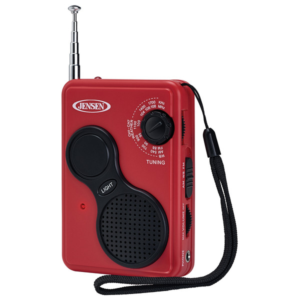 Petra Portable Digital Am/Fm Weather Radio With Flashlight, Red, Jep-100 JENJEP100