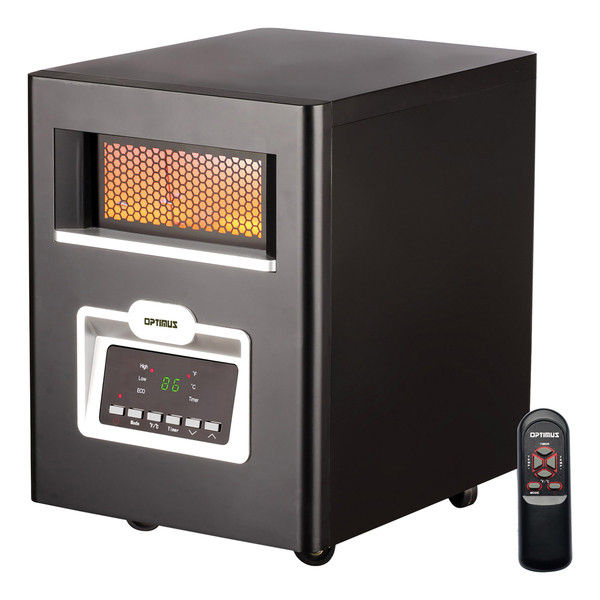 Petra H-8214 3-Setting 1,500-Watt-Max Portable Infrared Quartz Heater With Remote, Led Display, And Wheeled Base OPSH8214