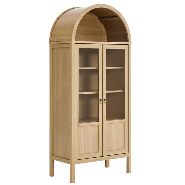 Modway Tessa Tall Arched Storage Display Cabinet - Oak EEI-6638-OAK