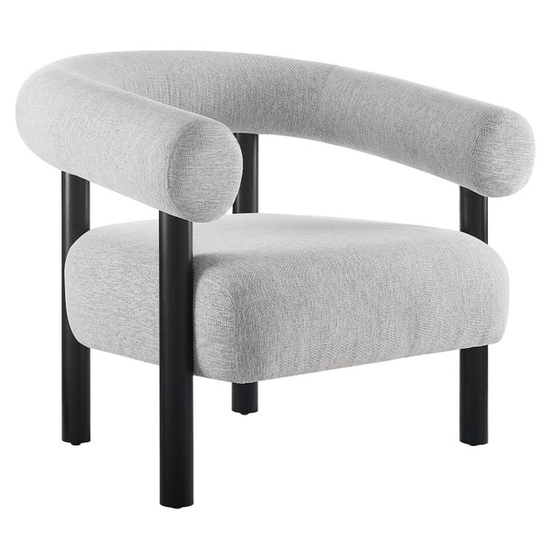 Modway Sable Upholstered Fabric Armchair - Light Gray Black EEI-6689-LGR-BLK