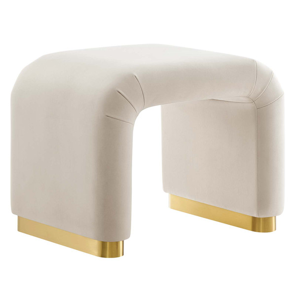 Modway Koda Performance Velvet Waterfall Stool - Brass Almond EEI-6733-BRA-ALM