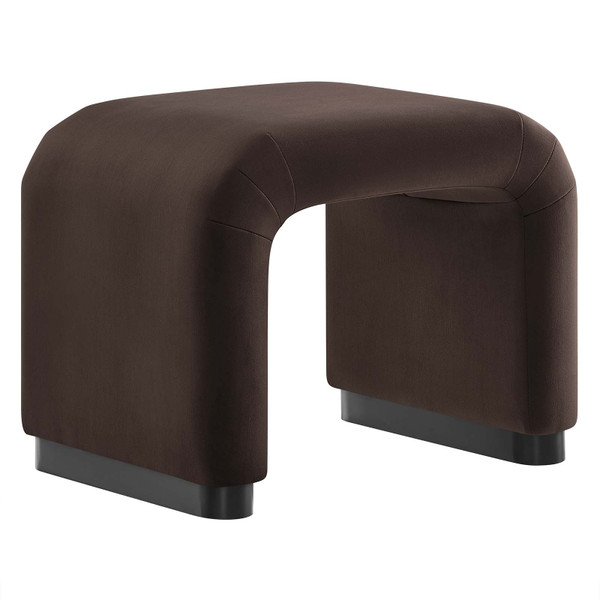 Modway Koda Performance Velvet Waterfall Stool - Black Chocolate Brown EEI-6733-BLK-CHB