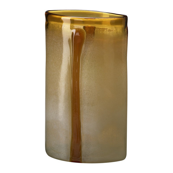 Cyan Large Cream And Cognac Vase 02163