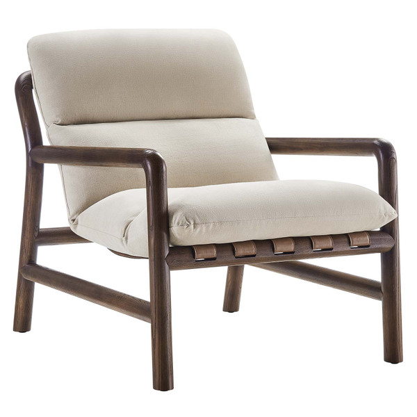 Modway Paxton Wood Sling Chair - Dune Fabric Walnut EEI-6766-DUN-WAL