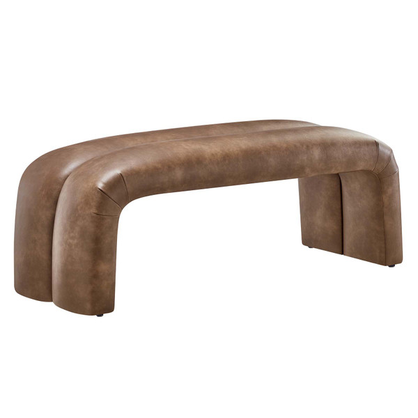 Modway Dax 50.5" Vegan Leather Upholstered Accent Bench - Brown EEI-6770-BRN