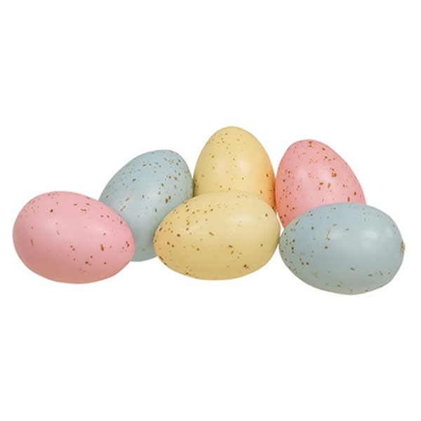 CWI Gifts Set Of 6 Pastel Speckled Easter Eggs In Bag F18398